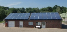 Photovoltaikanlage auf dem Betriebsgebäude an der Deponie Coesfeld-Höven